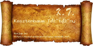 Kesztenbaum Tétény névjegykártya